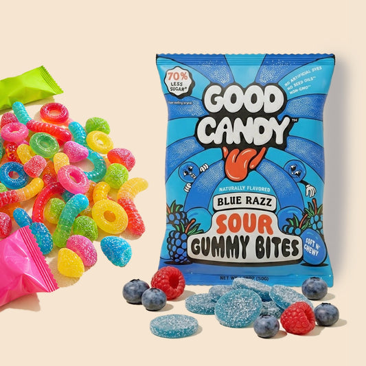 Blue Razz Sour Gummy Bites