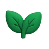 Sprouting pair of green leaves, a clean-ingredient badge for Good Candy's all natural gummies.