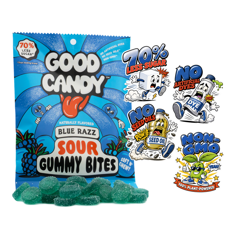 Blue Razz Sour Gummy Bites