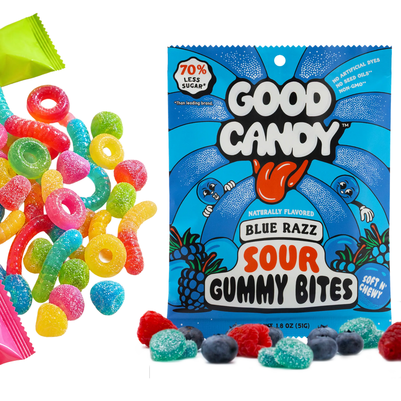 Blue Razz Sour Gummy Bites